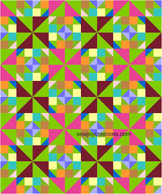 layout 1 with green scrappy hst block