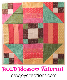 make a big bold blossom with simple patchwork pieces and this tutorial