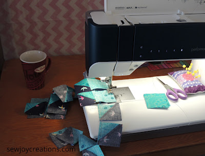 chain piecing Dazzle Quilt Sew Joy Creations