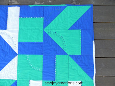 multi fabric binding baby quilt