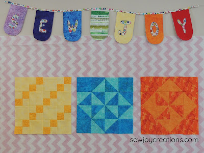 first three months block for the 2020 monthly color challenge patterns by jen monthly color challenge first three blocks