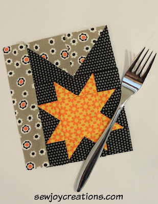 patchwork fork utensil block with pieced star