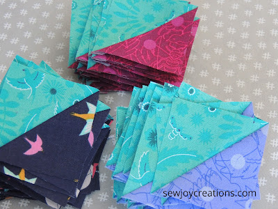 half square triangles Dazzle Quilt Sew Joy Creations