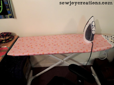 lowered ironing board