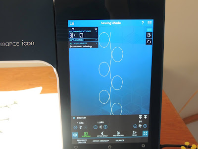 The large screen makes it easy to see stitches before using them