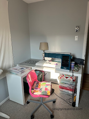 sewing machine set up quilting room