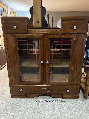 New to me wood storage cabinet for my quilts wood display cabinet with two doors lower drawer and two upper drawers