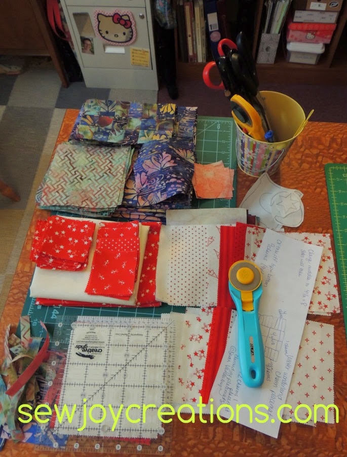 W.I.P.  Mini 9 patch batiks