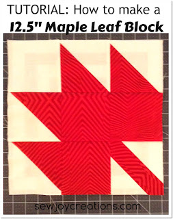 make 12 inch maple leaf patchwork block with this tutorial