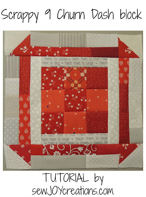 tutorial scrap block churn dash 9 patch