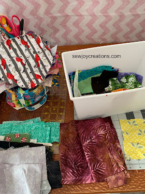 fabric scraps organizing purging