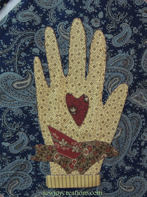 machine applique stitched hand