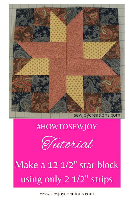 strip star block pieced background tutorial