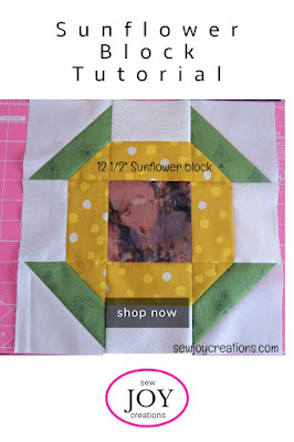 tutorial for pieced 12.5 inch sunflower quilt block