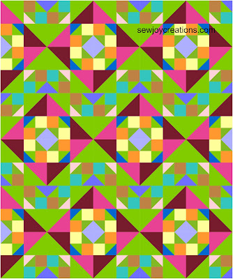 layout 2 with green scrappy hst block