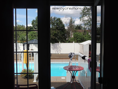 outdoor inground pool view